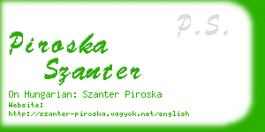 piroska szanter business card